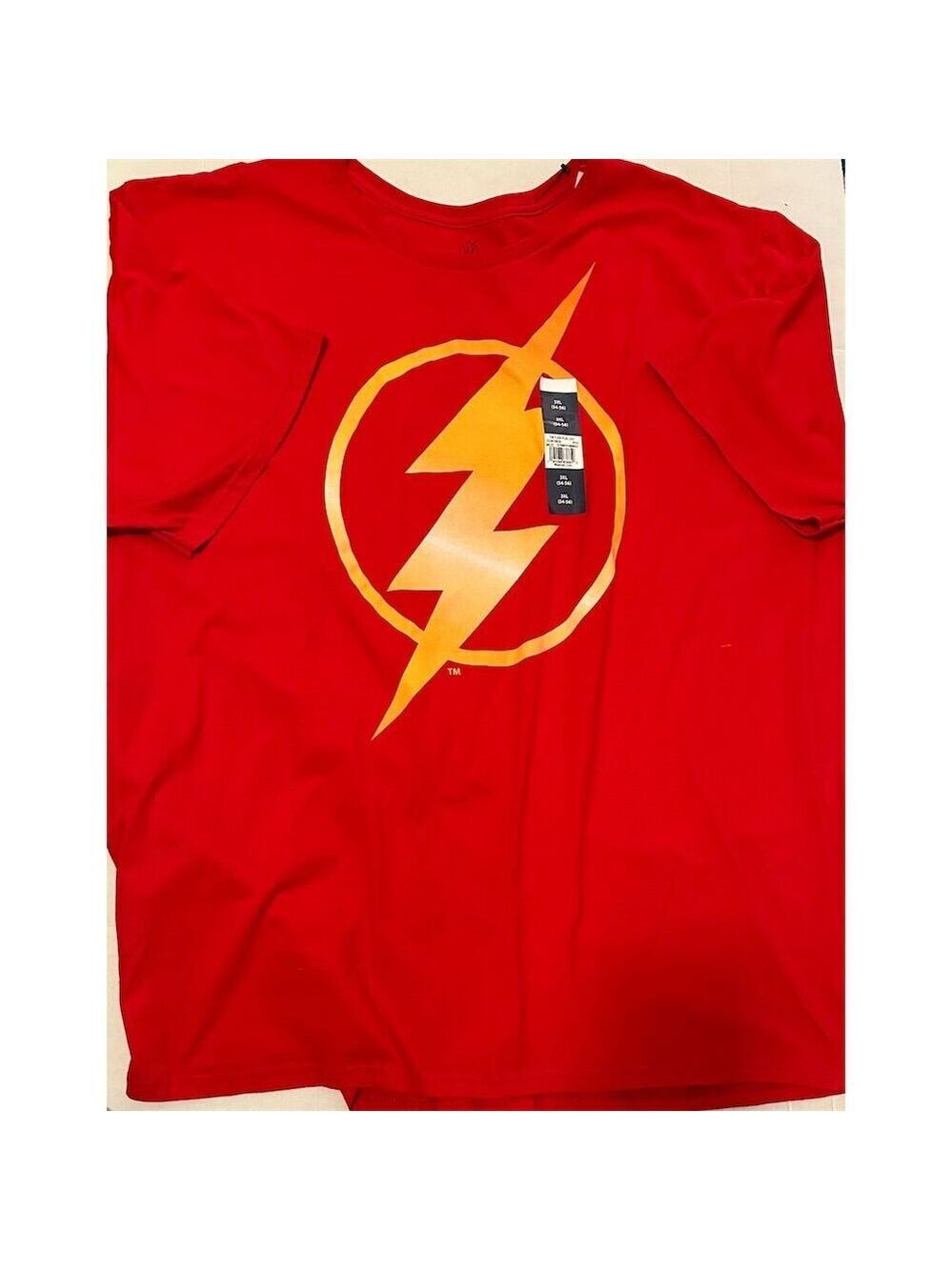DC Comics The Flash Men's Big & Tall 3XL Red Lightning Bolt Graphic T-Shirt